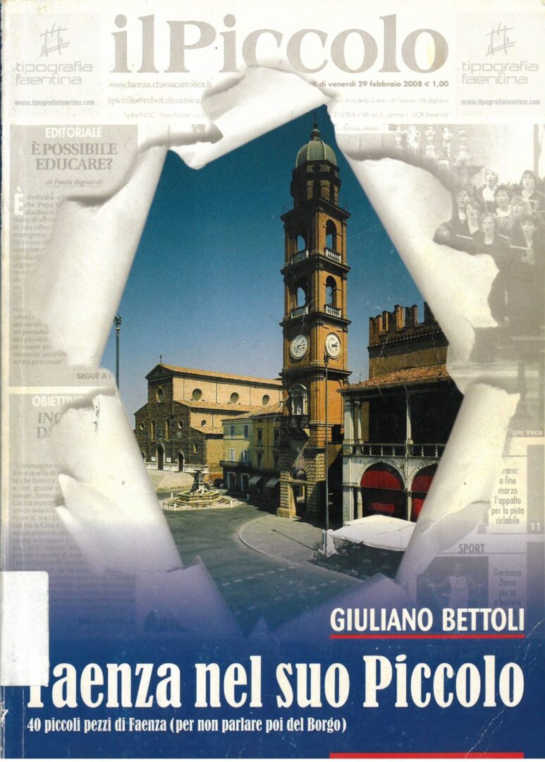 una copertina di un libro con una torre dell'orologio sullo sfondo