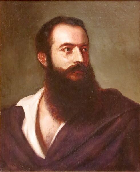 un dipinto di un uomo con la barba
