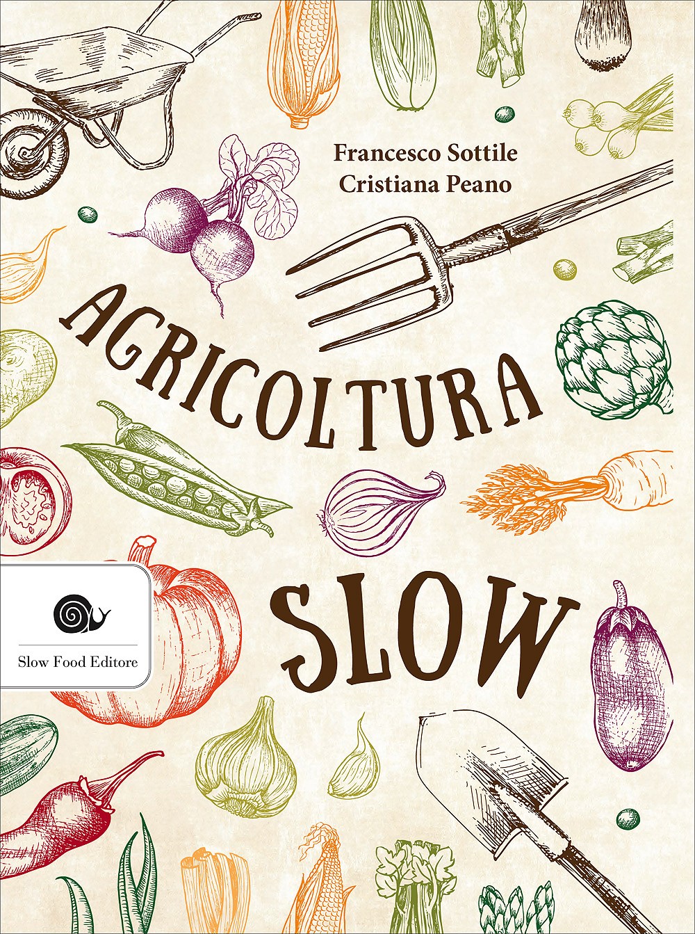 la copertina di un libro illustrato con verdure