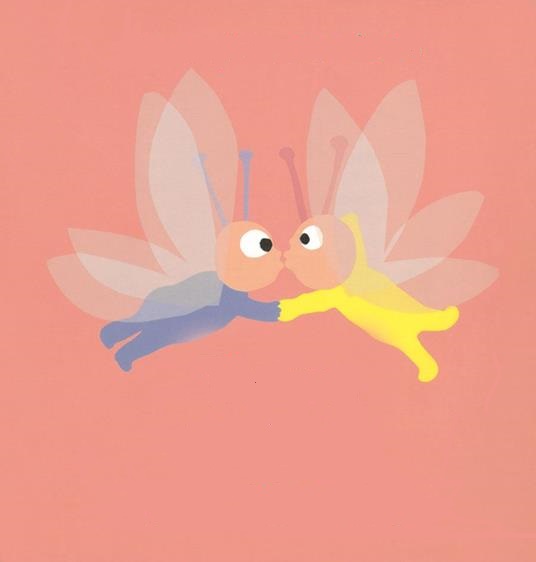 un'immagine di un personaggio dei cartoni animati che bacia un altro personaggio