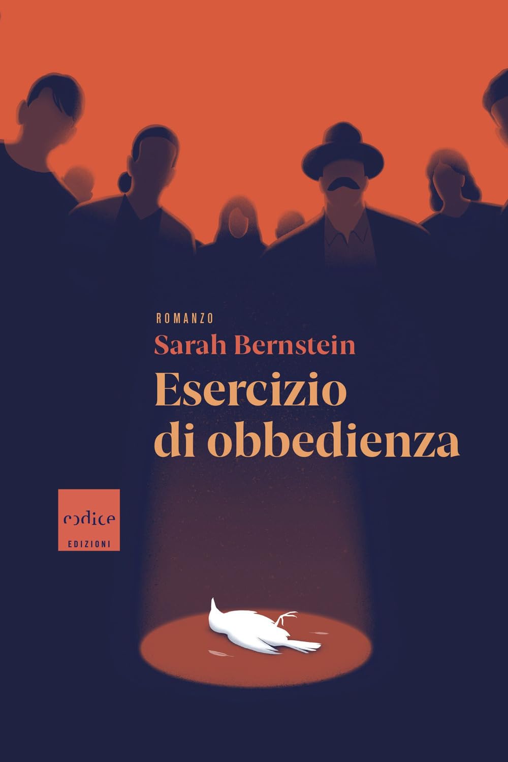 esercizio di obbedienza una copertina di un libro raffigurante un gruppo di uomini in piedi in cerchio