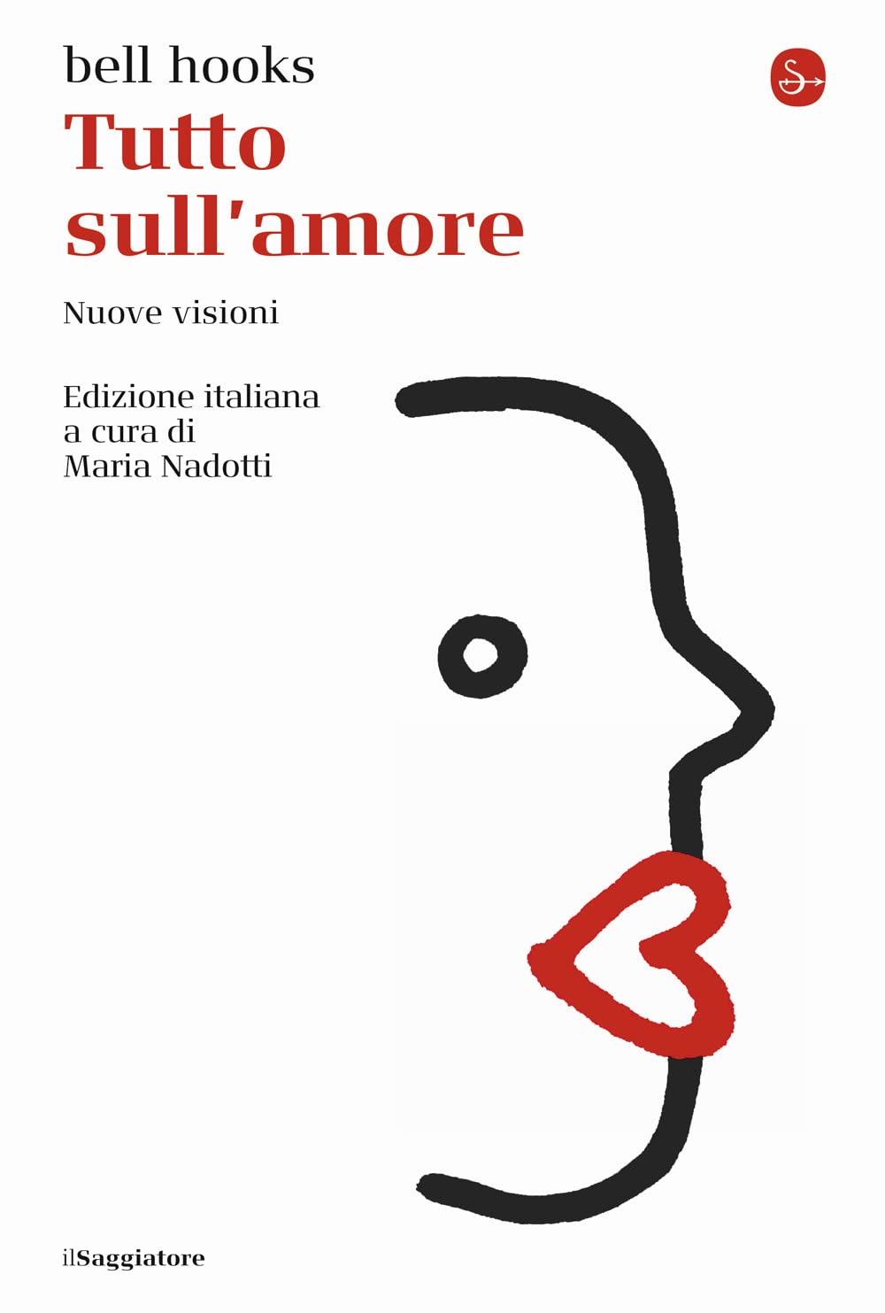tutto sull’amore una copertina di un libro con il disegno del volto di una persona