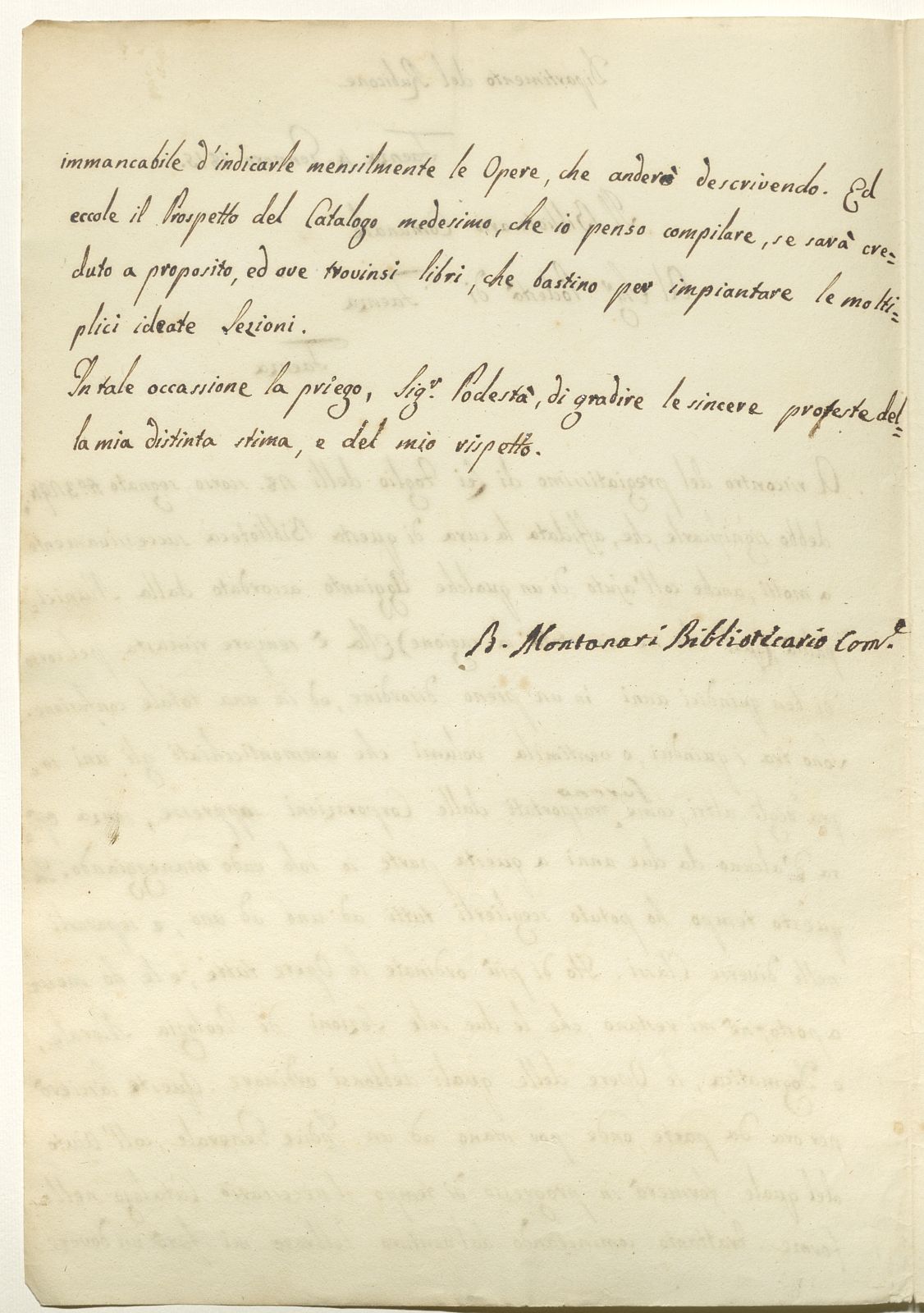 Bernardo Montanari al Podestà di Faenza (4 gennaio 1815) r